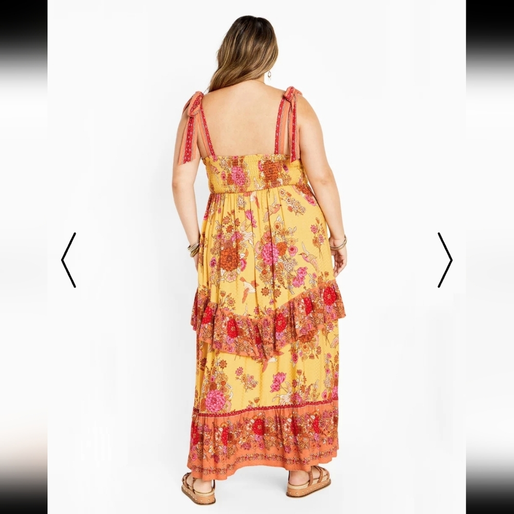 City Chic Woman's Abigail Maxi Dress ~ Sunflower ~ XXS (12) - Picture 4 of 13